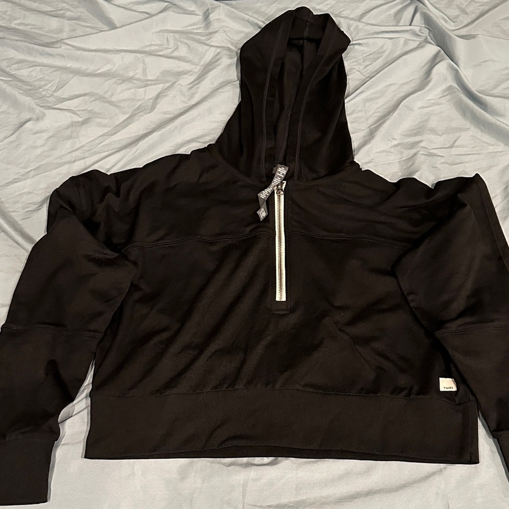 Vuori Halo Half Zip Hoodie Crop Women’s M Black